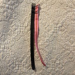Solid Black and Pink Striped Timex for J Crew Watch Straps